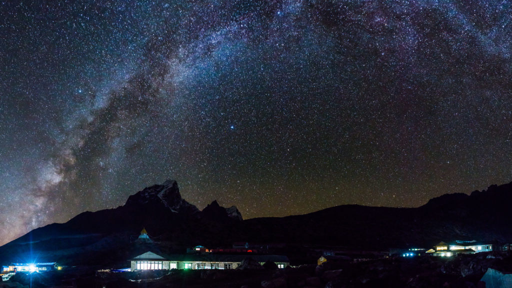 A nighttime view of the Milky Way in Nepal