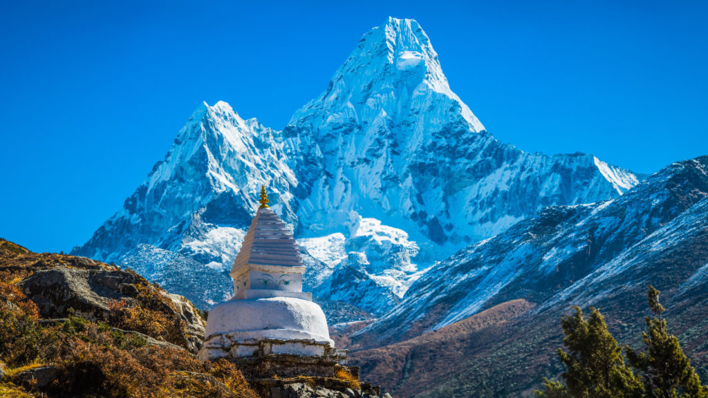 View of the peak of Mt. Everest