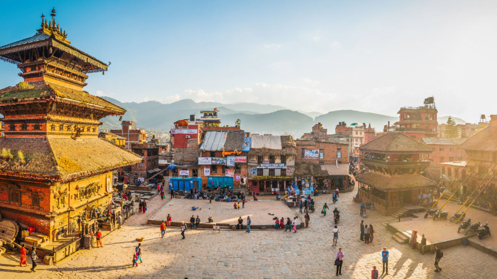 Wide view of Kathmandu in Nepal