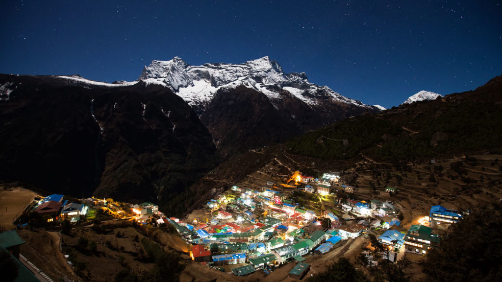 Aerial view of Namchebazar in Nepal