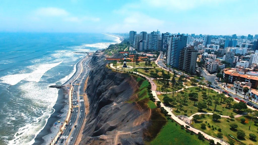 Aerial view of the city of Lima, Peru